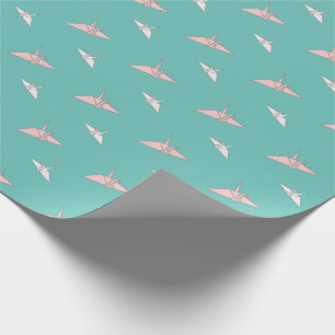 Papier Cadeau Papier Origami Grues Papier d'enveloppement Turquo
