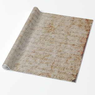 Papier Cadeau Papier parcheminé bronzage des textes de brun