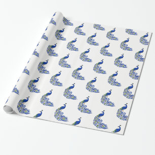 Papier Cadeau Papier-Peacocks de Noël