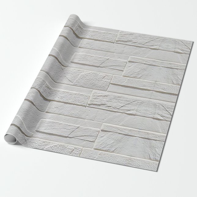 Papier Cadeau Papier peint auto-adhésif brique blanche (Déroulé)