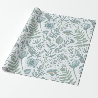 Papier Cadeau Papier peint bleu Floral