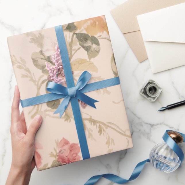 Papier Cadeau Papier peint floral à l'ancienne (Cadeaux)