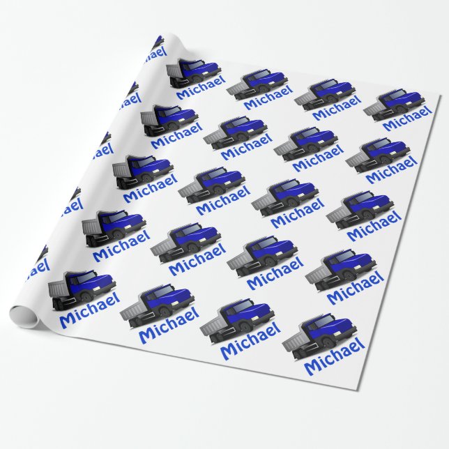 Papier Cadeau Papier personnalisé de camion à benne basculante (Déroulé)