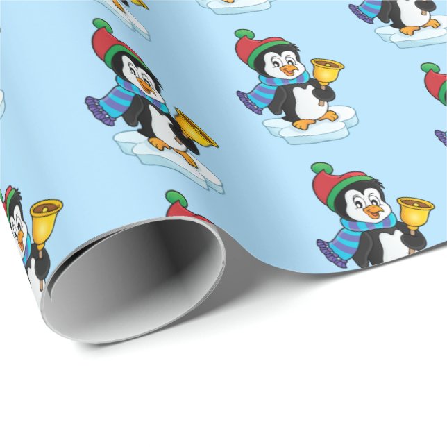 Papier Cadeau Papier-pingouin d'enveloppement de Noël (Coin rond)