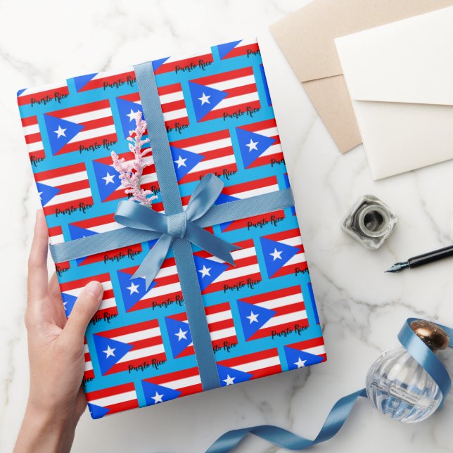 Papier Cadeau Papier Porto Rico, Drapeau patriotique (Cadeaux)