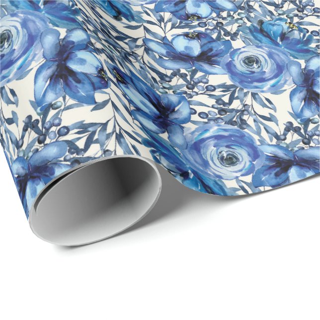Papier Cadeau Papier Rose bleu (Coin rond)