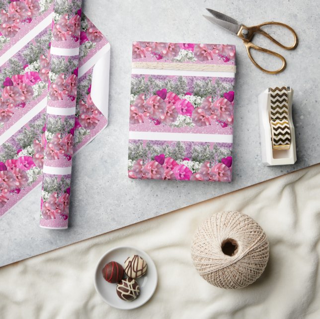 Papier Cadeau Papier rose et Parties scintillant rose Faux (Artisanat)