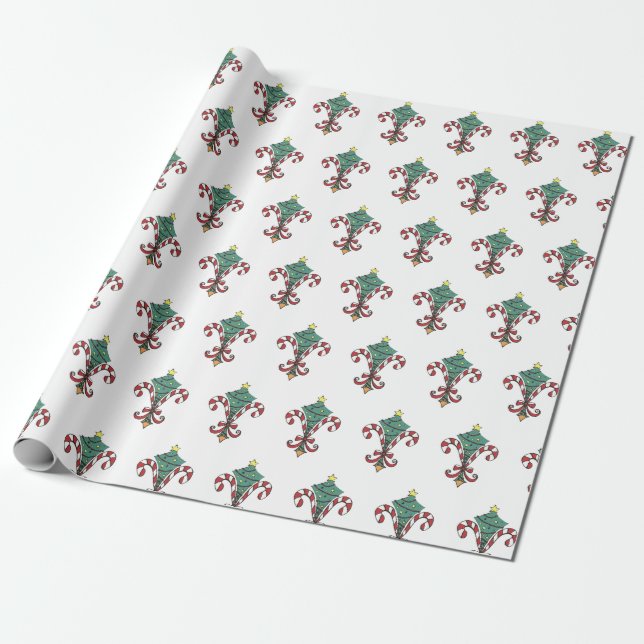 Papier Cadeau Papier sucre de canne Fleur de Lis (Déroulé)