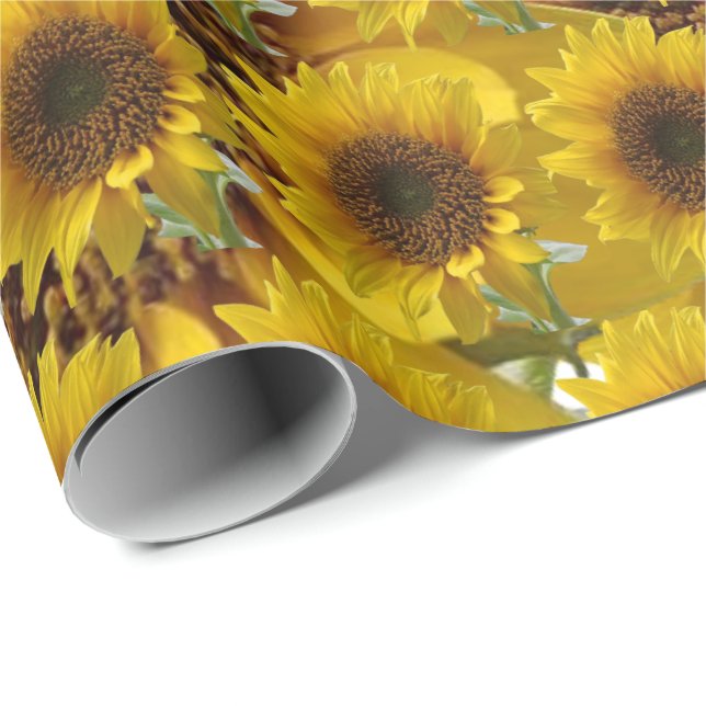 Papier Cadeau Papier tournesol enveloppant mat (Coin rond)