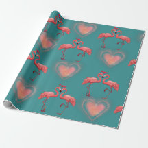 Papier Valentine - Flamant rose - Rétro