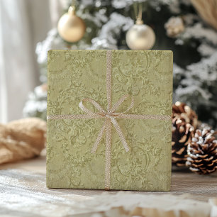 Papier Cadeau Papier vert Vintage traditionnel à enveloppement d