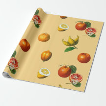 Papier vintage d'emballage botanique d'agrumes