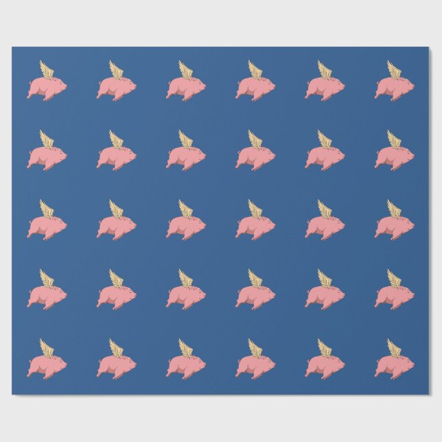 Papier Cadeau Papier volant customisé d'emballage cadeau de porc (Plat)