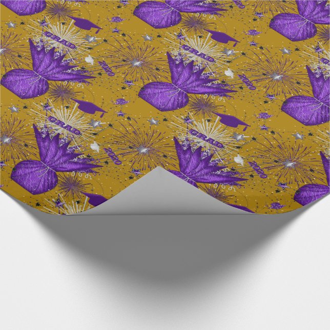Papier Cadeau PAPIER WRAP 2020 Grad Centerpiece-violet-or-GIFT (Coin)