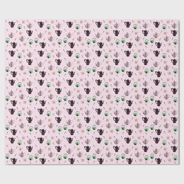 Papier Cadeau Papier wraping de motif de théière (Plat)