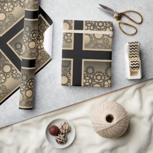 Papier Cadeau Papiers à engrenages de cadran d'horloge de style