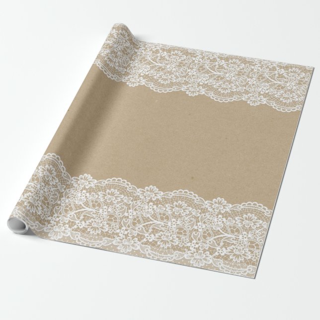 Papier Cadeau Papiers de dentelle blancs de métier 11 (Déroulé)