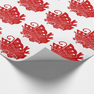 Papier Cadeau Papillon asiatique Japonais Conception Kamon