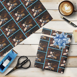 Papier Cadeau Papillon de fantaisie compagnon dragon elfe mystiq