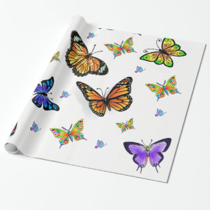 papier cadeau papillon emballage