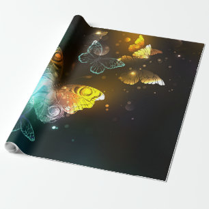 Papier Cadeau Papillon lumineux et papillons de nuit
