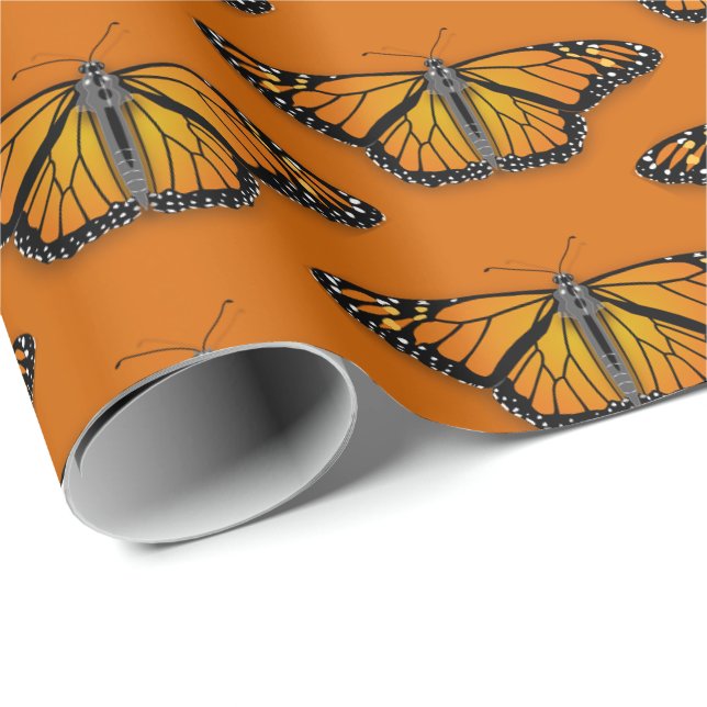 Papier Cadeau Papillon monarque (Coin rond)