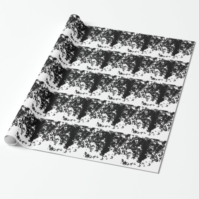Papier Cadeau papillon noir (Déroulé)