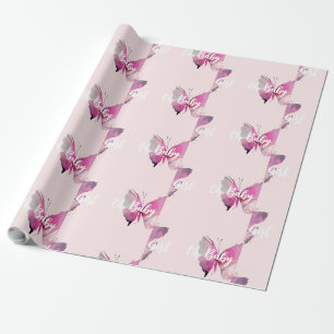 Papier Cadeau Papillon Oh Baby Girl