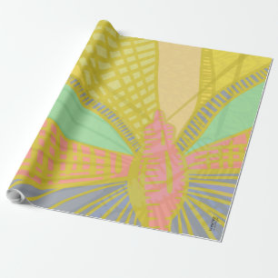 Papier Cadeau Papillon Or Abstrait Jad Rose