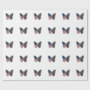 Papier Cadeau Papillon patriotique vintage de la paix Vector Art