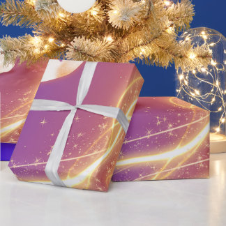 Papier Cadeau Papillon Rêveur Lumière Dorée