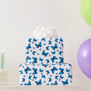 Papier Cadeau Papillons bleus