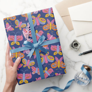 Papier Cadeau papillons colorés