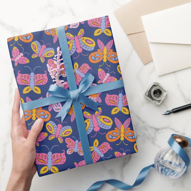 Papier Cadeau papillons colorés (Cadeaux)