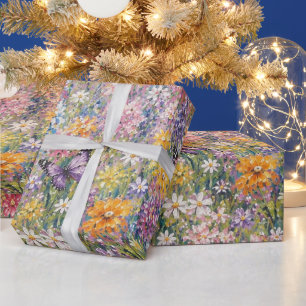 Papier Cadeau Papillons du Paradis – Une Fleur Sauvage Colorée 