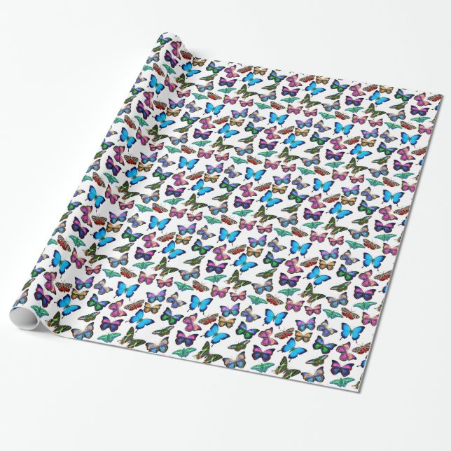 Papier Cadeau Papillons en abondance le papier d'emballage (Déroulé)