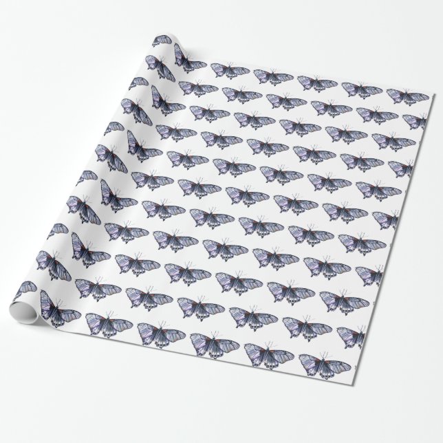 Papier Cadeau Papillons envelopper cadeau (Déroulé)