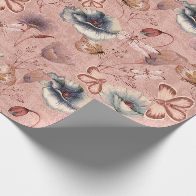 Papier Cadeau Papillons et libellules sur les papillons (Coin)
