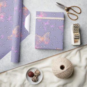 Papier Cadeau Papillons et Raindrops