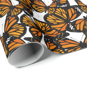 Papier Cadeau Papillons Monarque orange coloré Imprimer