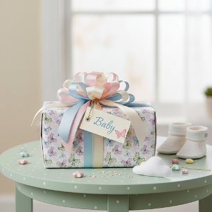 Papier Cadeau papillons pastel