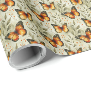 Papier Cadeau Papillons souverains botanique