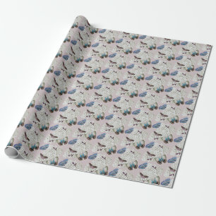 Papier Cadeau Papillons sur Hydrangea lavender arrière - plan