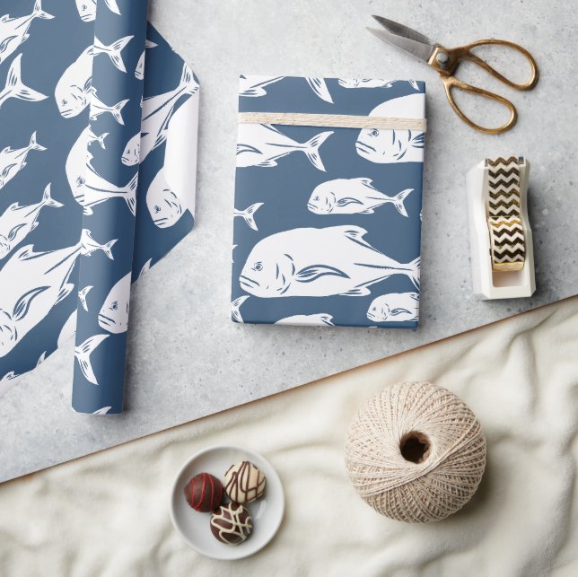 Papier Cadeau Papio et Ulua - Pêche hawaïenne (Artisanat)