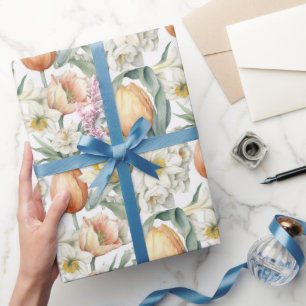 Papier Cadeau Pâques de Pâques, couleur de l'aquarelle Daffodiqu
