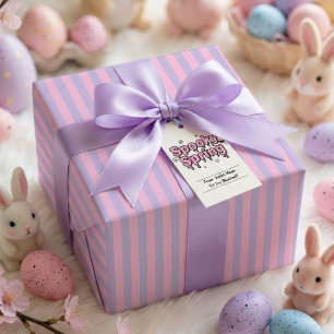 Papier Cadeau Pâques Goth Pastel Rose Lavande Rayé