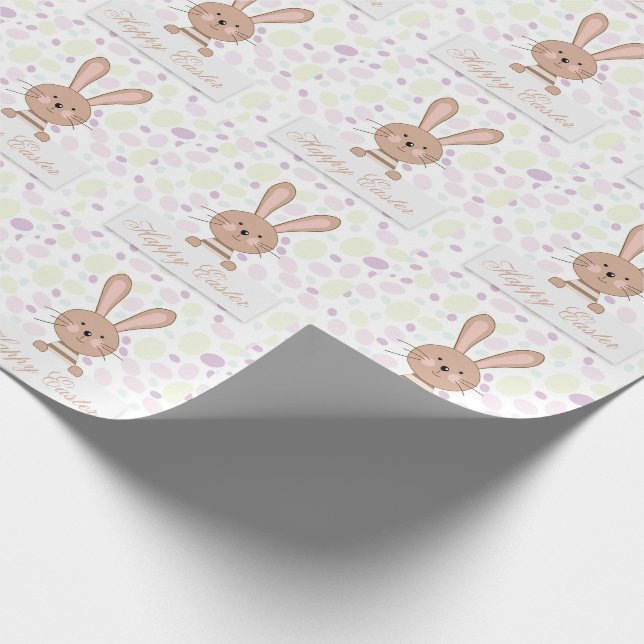 Papier Cadeau Pâques Joyeuses Parfaites, Lapin (Coin)