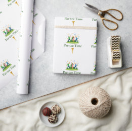 Papier Cadeau Par-tee Time Golf Wrapping Paper | Fun Gift