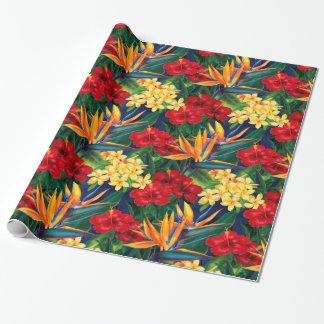 Papier Cadeau Paradis tropical Hawaï Allover floral Imprimer