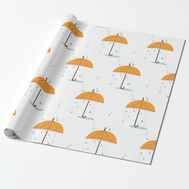 Papier Cadeau Parapluie de pluie (Déroulé)